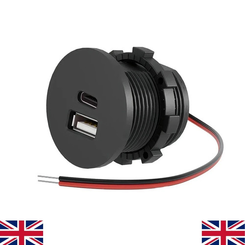 Aluminum usb socket 12v - aluminum,
